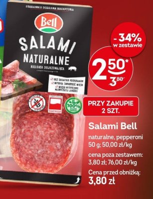 Salami Bell naturalne, pepperoni promocja w Żabka
