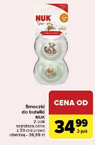 Smoczek silikonowy uspokajający disney kubuś puchatek 0-6 msc Nuk promocja w Carrefour