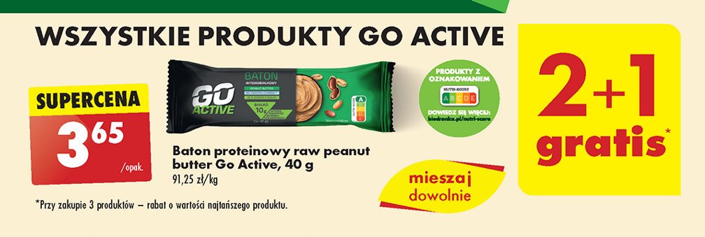 Baton proteinowy peanut butter Go active promocja