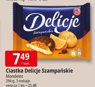 Ciastka Delicje Szampańskie Mondelez promocja w Leclerc