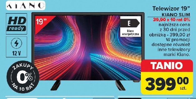 Telewizor 19'' slim tv Kiano promocja