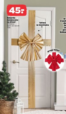 Kokarda świąteczna na drzwi 52x52 cm promocja w Netto