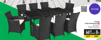 Zestaw mebli technorattanowych 160 x 90 cm promocja