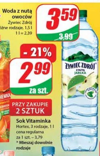 Woda jab艂kowa 呕ywiec zdr贸j gaz z sokiem promocja