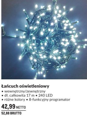 Łańcuch oświetleniowy wewnętrzny/zewnętrzny 17 m 240 LED promocja w Makro