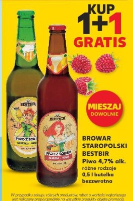 Piwo BESTBIER różne rodzaje 0,5 l 1+1 gratis promocja w Kaufland