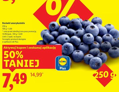 Borówki amerykańskie Carrefour targ świeżości promocja w Lidl