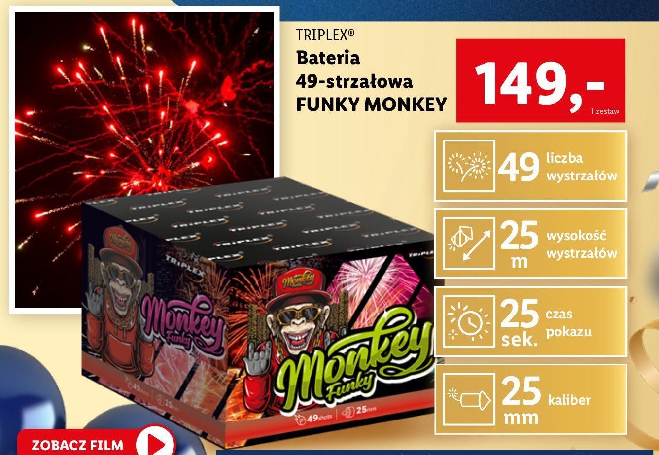 Bateria funky monkey TRIPLEX promocja w Lidl