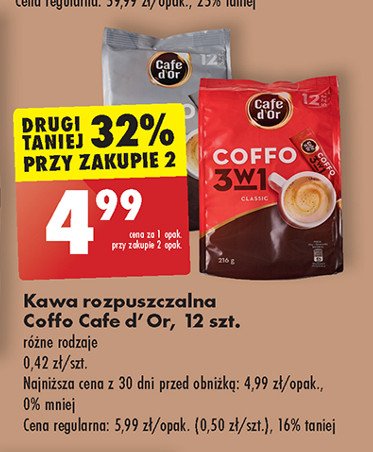 Kawa rozpuszczalna 2 w 1 Cafe d'or coffo promocja