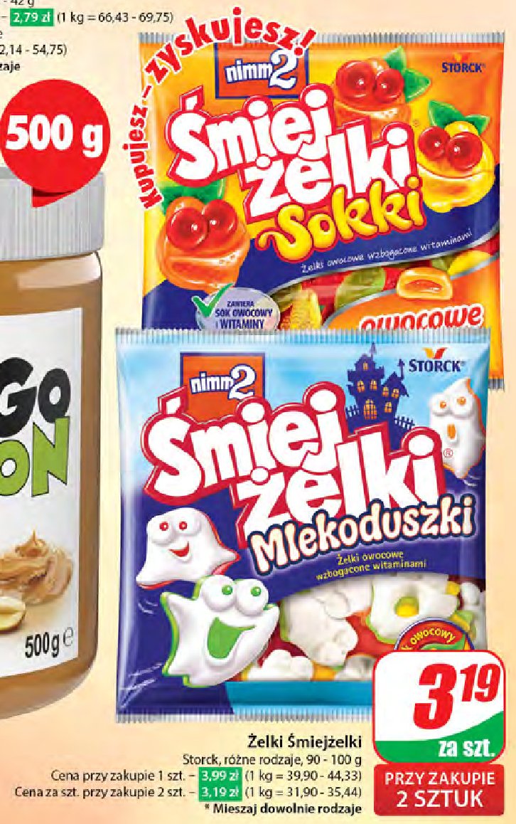 Żelki owocowe Nimm2 śmiejżelki sokki kwaśne promocja w Dino