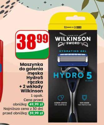 Maszynka do golenia męska Hydro5 ręczka + 2 wkłady Wilkinson promocja w Dino