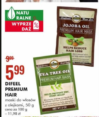Maska do włosów tea tree oil Difeel premium promocja