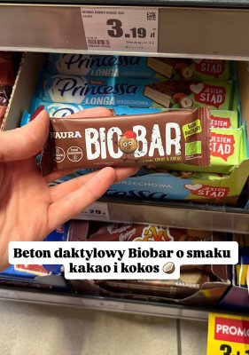 Baton daktylowy Biobar kakao kokos 45g Naura promocja w Intermarche