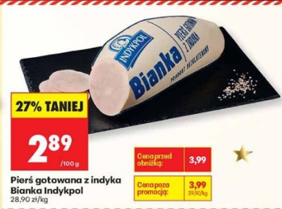Pierś gotowana z indyka Bianka Indykpol promocja w Biedronka
