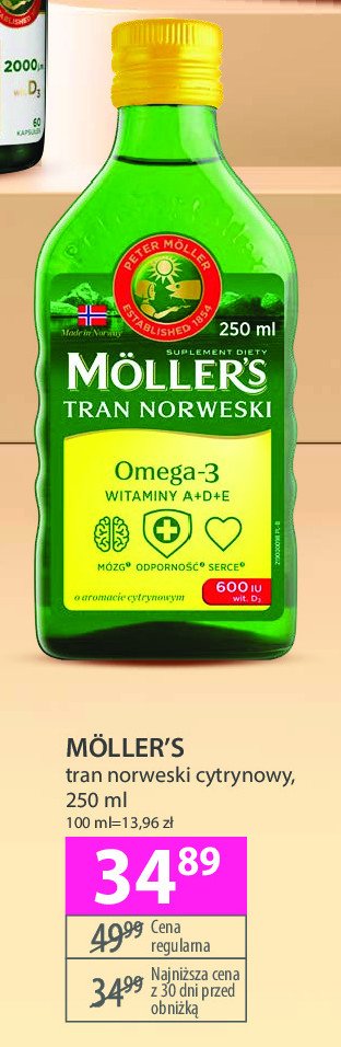 Tran norweski cytrynowy + omega-3 promocja