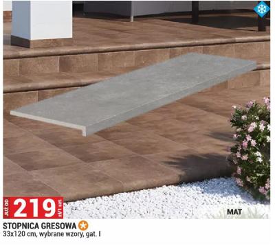 Stopnica gresowa 33x120 cm, wybrane wzory, gat. I Merkury Market promocja w Merkury Market