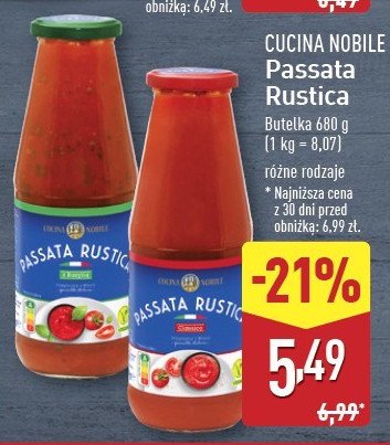 Passata z bazylią Cucina nobile promocja w Aldi