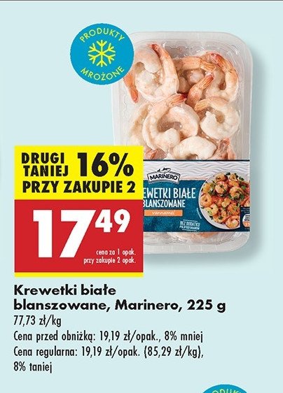 Krewetki białe blanszowane Marinero promocja w Biedronka