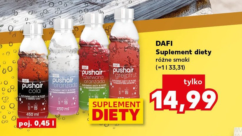 Syrop pushair o smaku czerwonej oranżady Dafi promocja w Kaufland