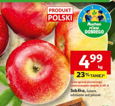 Jabłka, luzem, odmiana red pinowa promocja w Auchan