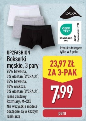 Bokserki męskie UP2FASHION, 3 pary promocja w Aldi