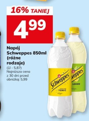 Napój Schweppes 850ml (różne rodzaje) promocja w Hitpol