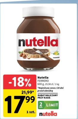 Krem Nutella  promocja w Intermarche