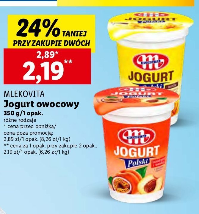 Jogurt brzoskwinia z marakują Mlekovita jogurt polski promocja