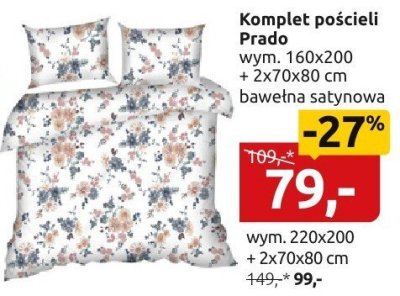 Komplet pościeli Prado wym. 160x200 + 2x70x80 cm bawełna satynowa promocja w Black Red White