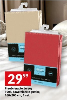 Prześcieradło Jersey 100% bawełniane z gumką 160x200 cm promocja w Twój Market