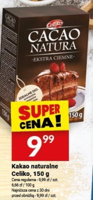 Kakao naturalne Celiko, 150 g promocja w Twój Market