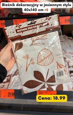 Bieżnik dekoracyjny jesienny 40x140 cm promocja w Kaufland
