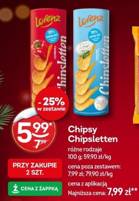 Chipsy Chipsletten różne rodzaje promocja w Żabka