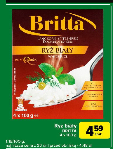 Ryż biały BRITTA promocja