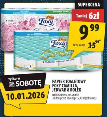 Papier toaletowy Foxy Camilla Jedwab 8 rolek promocja w Arhelan