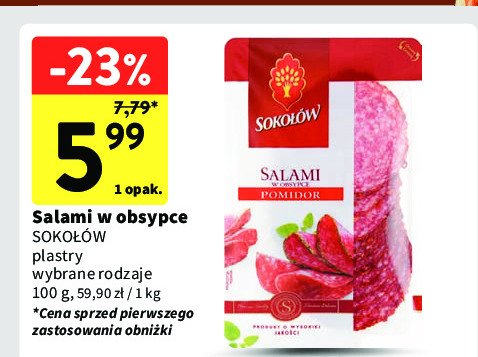 Salami w obsypce pomidor Sokołów promocja w Intermarche