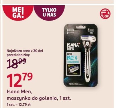 Maszynka do golenia Isana men pace 4 promocja w Rossmann