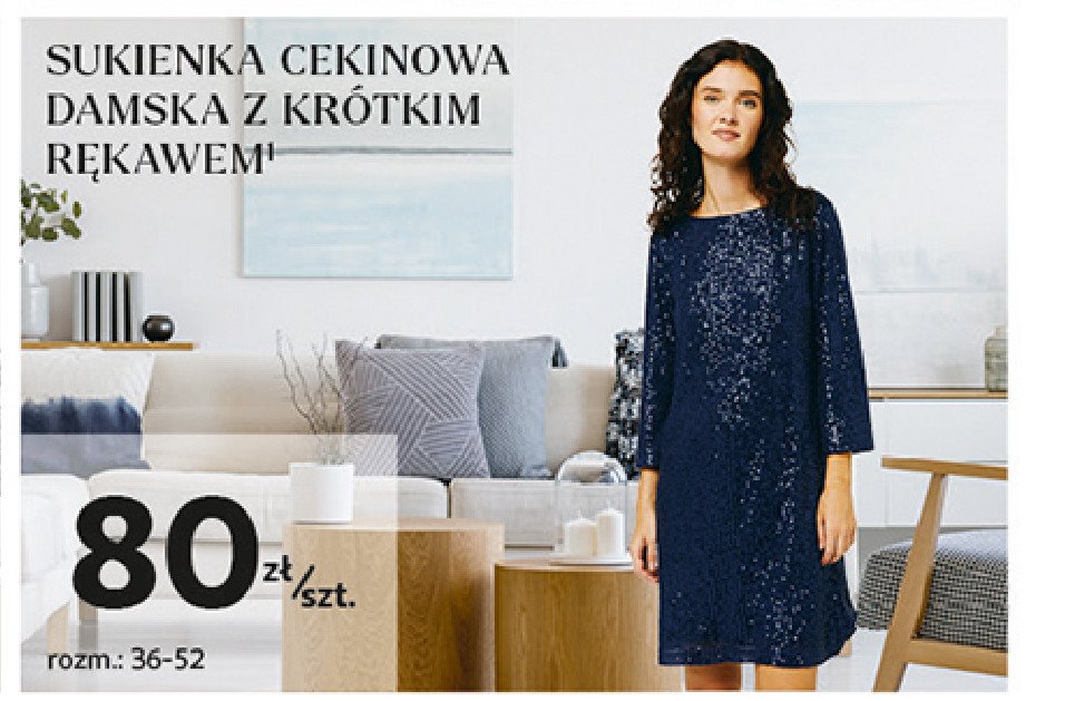 Sukienka cekinowa Auchan inextenso promocja