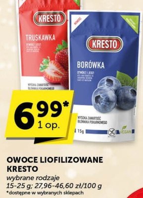 Owoce liofilizowane Kresto promocja w ABC