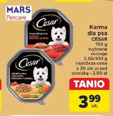 Karma dla psa wiejski gulasz z kurczakiem warzywami i pietruszką Cesar (karma) promocja