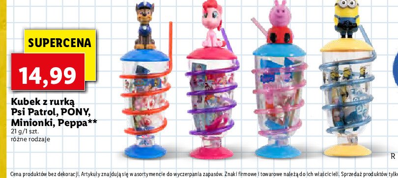 Kubek ze słomką my little pony Bip candy & toys promocja