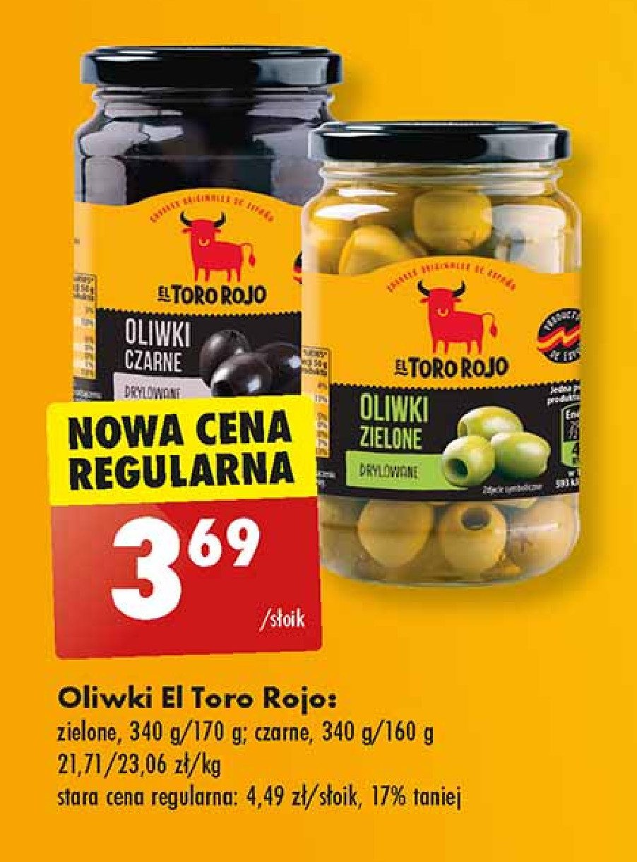 Oliwki czarne drylowane El toro rojo promocja