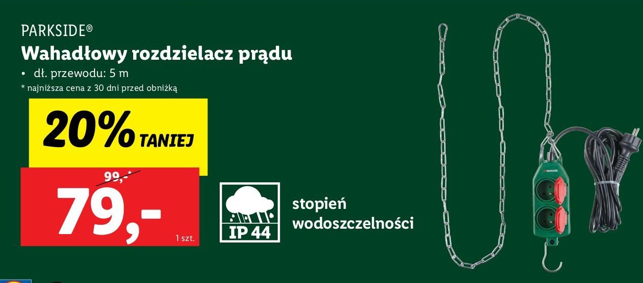 Rozdzielacz prądu wahadłowy Parkside promocja