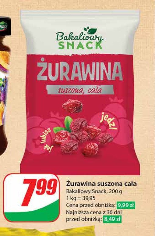 Żurawina cała Bakaliowy snack promocja