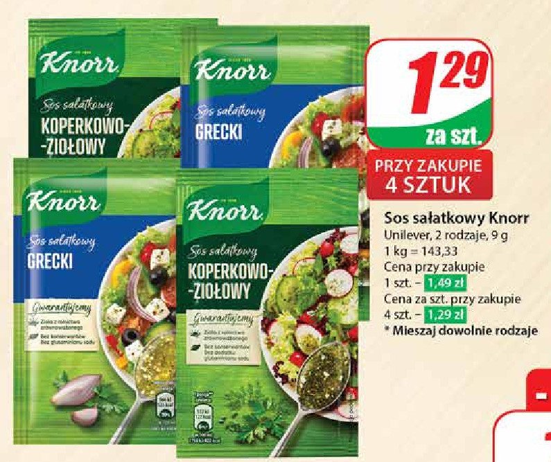 Grecki Knorr sos sałatkowy promocja w Dino