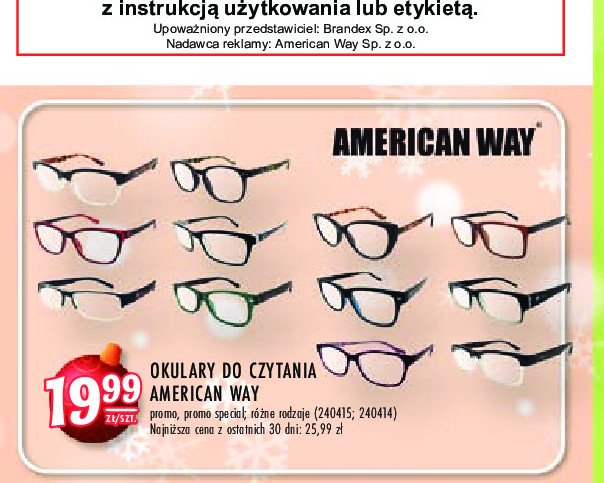 Okulary do czytania American way promocja