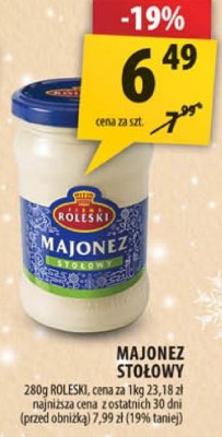 Majonez stołowy Roleski promocja w Arhelan
