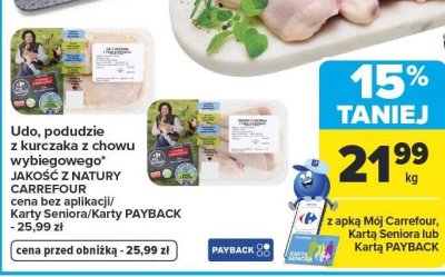 Udo, udko/udzie z kurczaka z chowu wybiegowego JAKOŚĆ Z NATURY CARREFOUR promocja w Carrefour