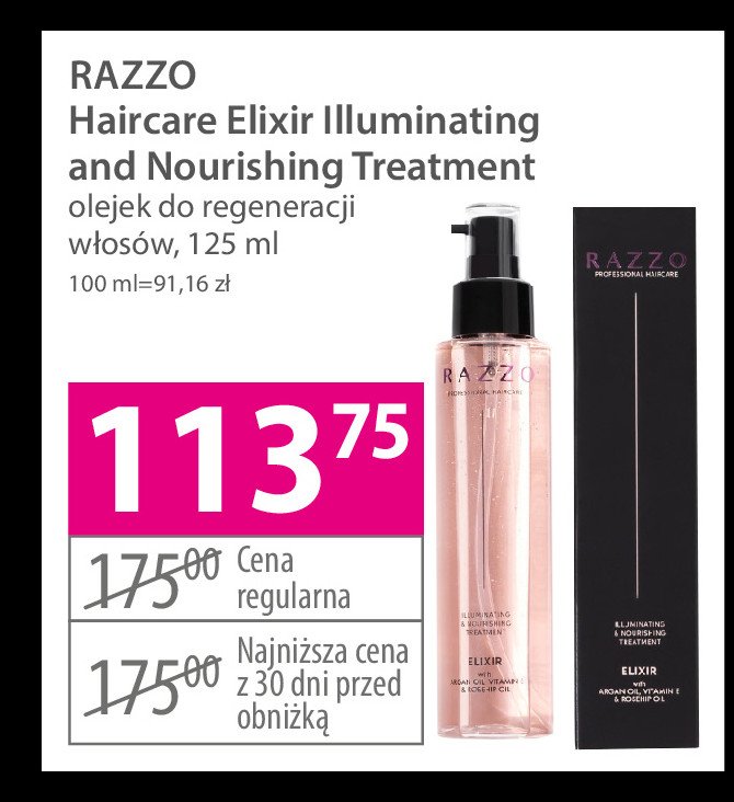 Olejek do regeneracji w艂os贸w Razzo promocja