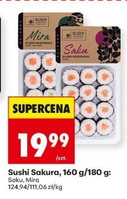 Sushi Sakura 160 g/180 g: Saku, Miro promocja w Biedronka